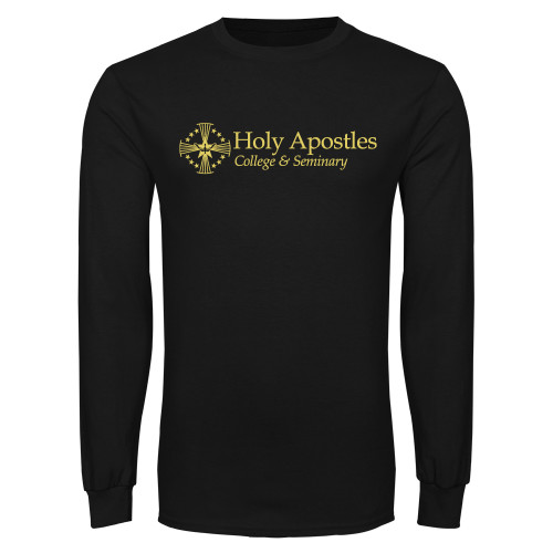  Black Long Sleeve T Shirt - Core Logo Flat