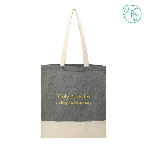  Split Recycled Black Cotton Twill Convention Tote - Holy Apostles Stacked