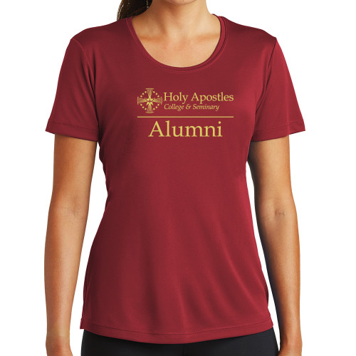  Womens Cardinal Performance Short Sleeve Tee - Alumni Horizontal