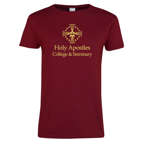  Next Level Womens Cardinal Short Sleeve Tee - Core Logo Stacked