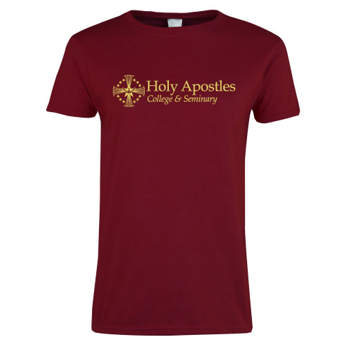  Next Level Womens Cardinal Short Sleeve Tee - Core Logo Flat