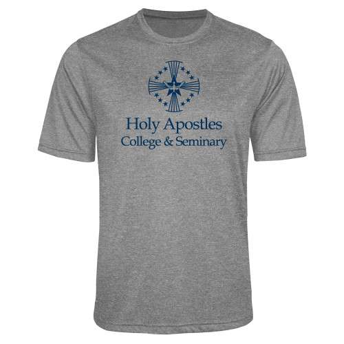  Grey Heather Performance Contender Tee - Core Logo Stacked