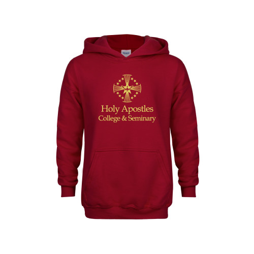  Youth Cardinal Fleece Hoodie - Core Logo Stacked