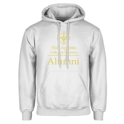  White Fleece Hoodie - Alumni Stacked
