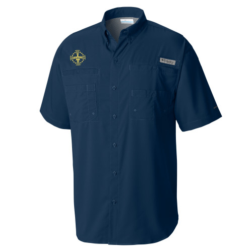  Columbia Navy Tamiami Performance Short Sleeve Shirt - Core Logo