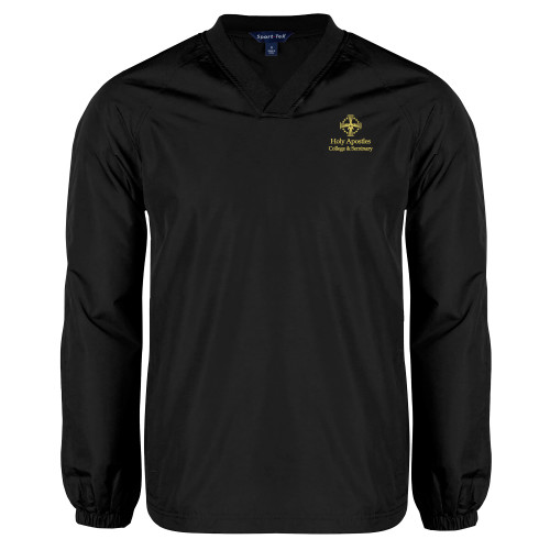  Black V Neck Raglan Windshirt - Core Logo Stacked