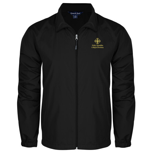  Black Full Zip Wind Jacket - Core Logo Stacked