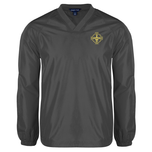  Charcoal V Neck Raglan Windshirt - Core Logo