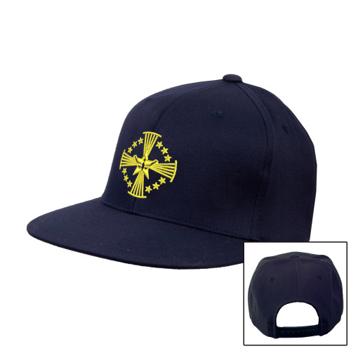  Navy Flat Bill Snapback Hat - Core Logo