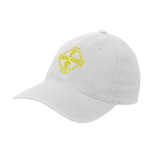  White Flexfit Structured Low Profile Hat - Core Logo
