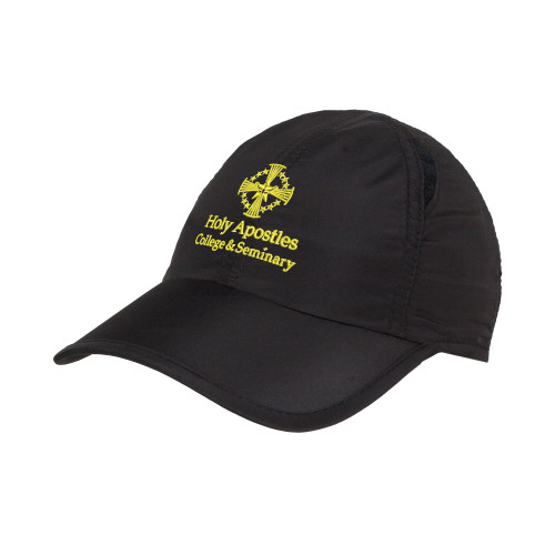  Womens Black Performance Cap - Core Logo Stacked