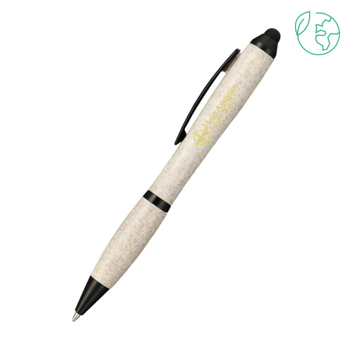  Nash Wheat Straw Ballpoint Beige Stylus Pen - Core Logo Flat