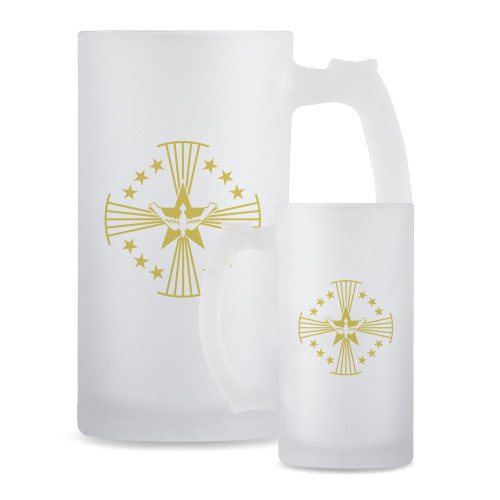  Full Color Decorative Frosted Glass Mug 16oz - Core Logo