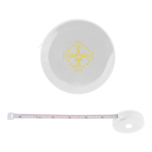  White Round Cloth 60 Inch Tape Measure - Core Logo
