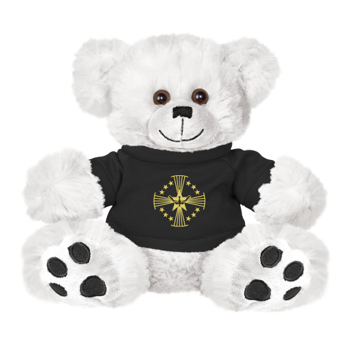  Plush Big Paw 8 1/2 inch White Bear w/Black Shirt - Core Logo