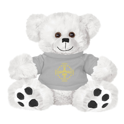  Plush Big Paw 8 1/2 inch White Bear w/Grey Shirt - Core Logo