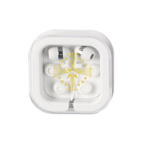  Ear Buds in Clear Square Case - Core Logo