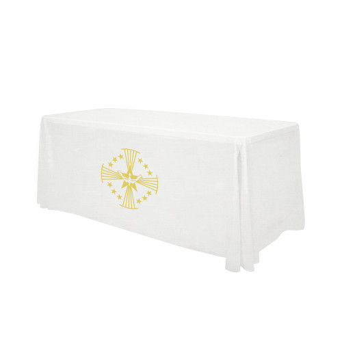  White 6 foot Table Throw - Core Logo