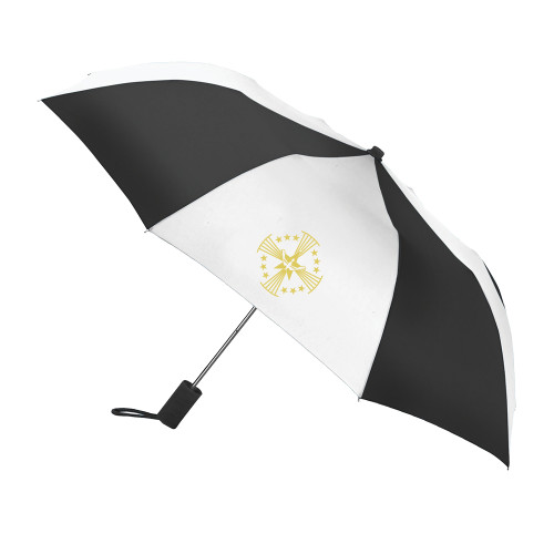  42 Inch Slim Stick Black/White Umbrella - Core Logo
