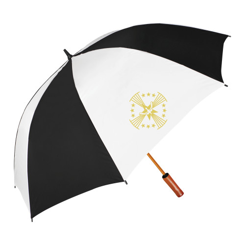  64 Inch Black/White Umbrella - Core Logo