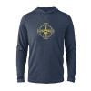 Thumbnail image for  Navy Heather Long Sleeve Hooded Tee