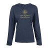 Thumbnail image for  Womens Navy Heather Long Sleeve Hooded Tee