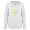 Thumbnail image for  ENZA Womens White V Notch Raw Edge Fleece Hoodie