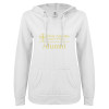 Thumbnail image for  ENZA Womens White V Notch Raw Edge Fleece Hoodie