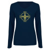 Thumbnail image for  Womens Navy Long Sleeve V Neck Tee