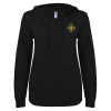 Thumbnail image for  ENZA Womens Black V Notch Raw Edge Fleece Hoodie