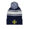 Thumbnail image for  Navy/White Two Tone Knit Pom Beanie w/Cuff