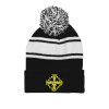 Thumbnail image for  Black/White Two Tone Knit Pom Beanie w/Cuff