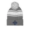 Thumbnail image for  Grey/White Two Tone Knit Pom Beanie w/Cuff
