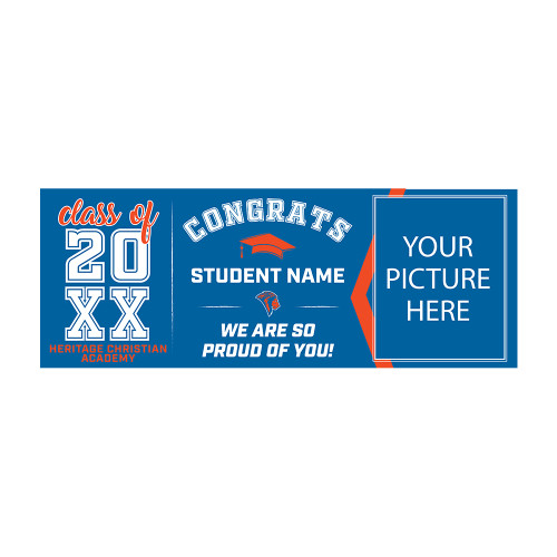  Personalized 3 x 8 Graduation Banner - Congrats Personalized Banner