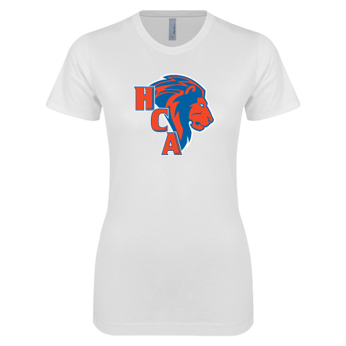  Next Level Womens White Boyfriend Tee - HCA Lion 3 Color