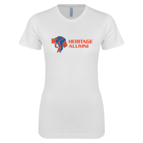  Next Level Womens White Boyfriend Tee - Alumni