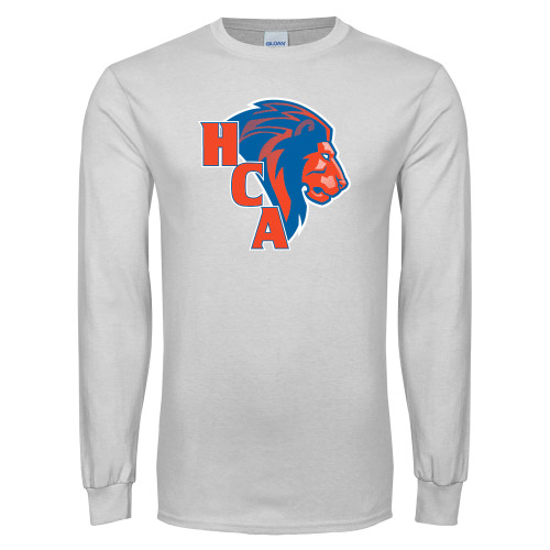  White Long Sleeve T Shirt - HCA Lion