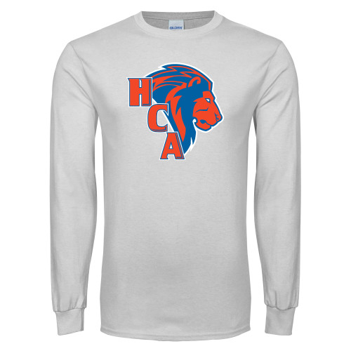  White Long Sleeve T Shirt - HCA Lion 3 Color