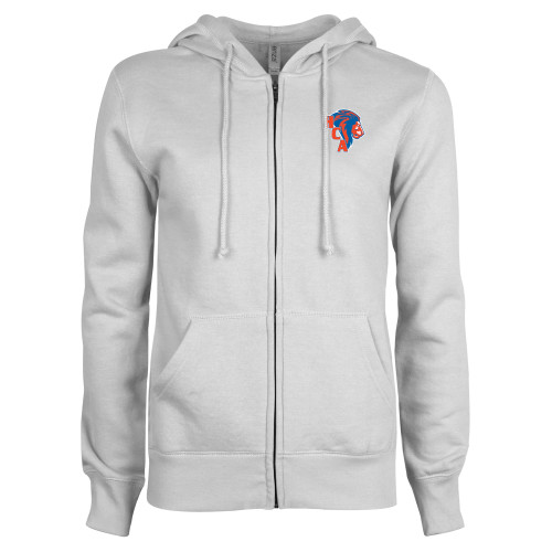  ENZA Womens White Fleece Full Zip Hoodie - HCA Lion
