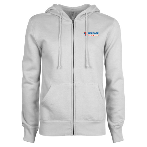  ENZA Womens White Fleece Full Zip Hoodie - HCS Horizontal
