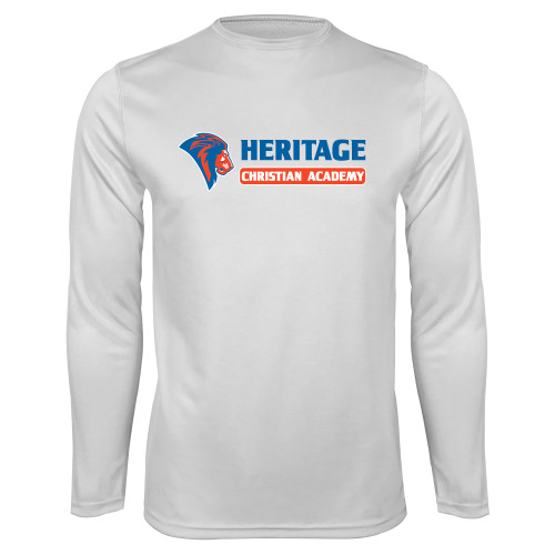  White Performance Long Sleeve Shirt - HCS Horizontal