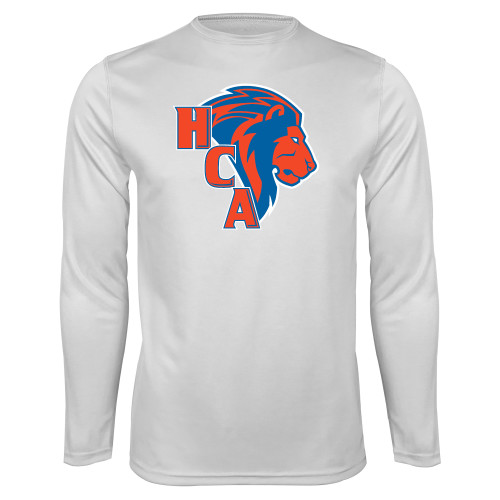  White Performance Long Sleeve Shirt - HCA Lion 3 Color