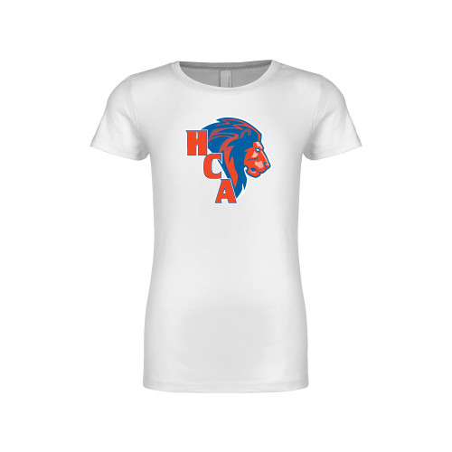  Next Level Girls White Fashion Fit T Shirt - HCA Lion