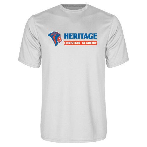  White Performance Tee - HCS Horizontal