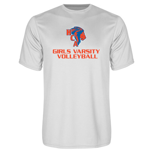  White Performance Tee - Girls Varsity Volleyball