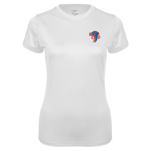  Womens White Performance Tee - HCA Lion