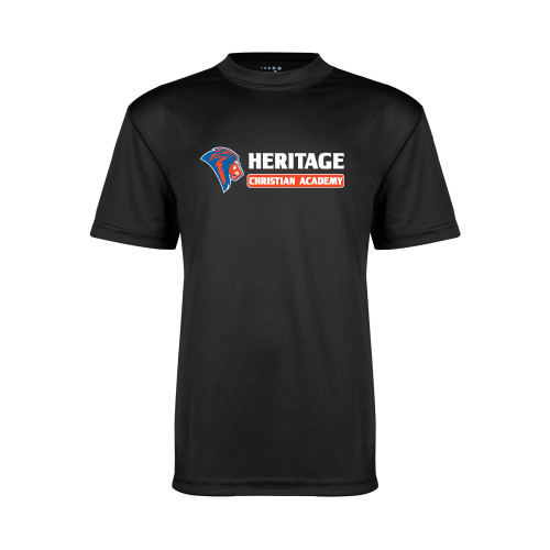  Youth Performance Black Tee - HCS Horizontal