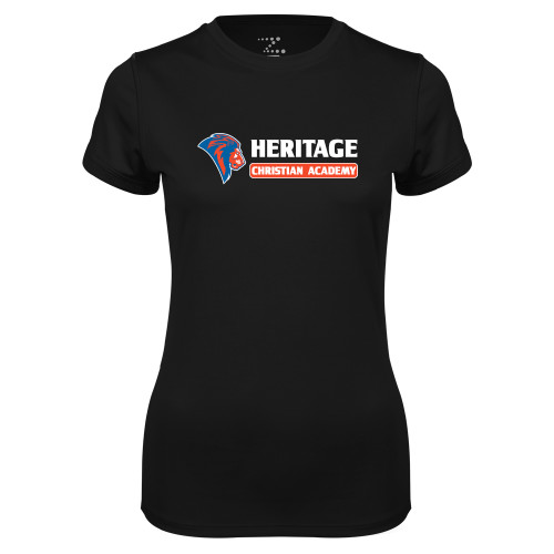  Womens Black Performance Tee - HCS Horizontal