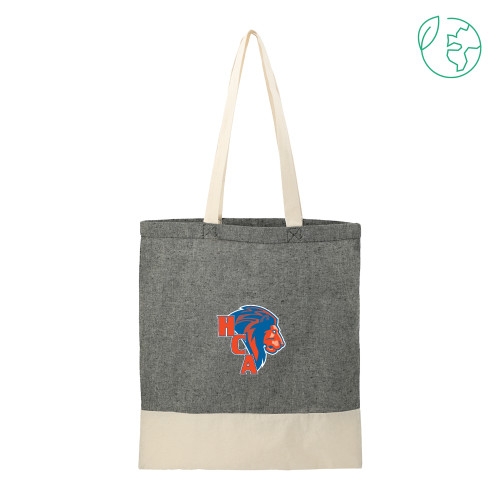  Split Recycled Black Cotton Twill Convention Tote - HCA Lion