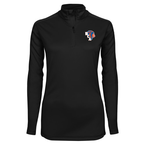  Syntrel Womens Black Interlock 1/4 Zip - HCA Lion